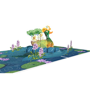 Tarjeta de Felicitación 3D Ecológica Premium con Diseño de Estanque de Patos, Hecha a Mano con Papel Artístico, Regalo para Cumpleaños, Día de la Madre - Product Image 5