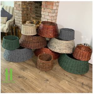 Handmade Rattan Christmas Tree Skirt Woven Rattan Tree Skirt Custom <b>Wicker</b> Tree Collar Made in Vietnam HNH Craft - Product Image 3