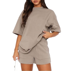 Conjunto de 2 piezas para mujer hecho a medida al por mayor, ropa de calle con logotipo personalizado para mujer, conjunto sólido para mujer, ropa informal, servicio OEM 2026 - Product Image 3