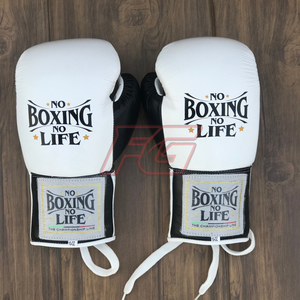 Guantes de Boxeo MMA Personalizados de Cuero Vacuno Auténtico para Entrenamiento y Sparring, con Absorción de Humedad y Cierre de Gancho y Bucle, Sin Boxeo No Hay Vida - Product Image 5