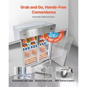 Attrezzatura di Refrigerazione per Cucine Commerciali, Frigorifero Verticale a Doppia Porta con Sbrinamento Automatico, Larghezza 32,2 Pollici, Capacità 43,2 Piedi Cubi, 8 Unità di Refrigerazione - Product Image 5