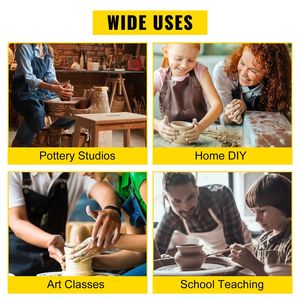 Máquina de Torno de Cerámica Eléctrica de 350W y 28cm con Bandeja para Herramientas de Arcilla DIY, Patas Ajustables y Pedal de Palanca para Cerámica y Esmaltado - Product Image 3