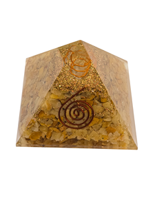 Orgone Citrine Pyramid With Natural Crystal point Copper layered Orgone pyramid Wholesale direct from Indian Manufacturer - Product Image 2