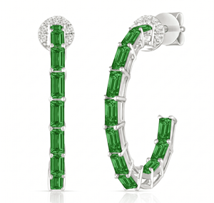 <b>Hoops</b> earrings Diamond Earrings Gold And <b>Silver</b> Earrings Lab Grown Diamond Earrings Fine Jewelry for Women - Product Image 4