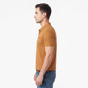 <b>Men's</b> Knitted for <b>T</b>-<b>Shirt</b> Quick Dry Anti-pilling Short Sleeve Casual Collared Top Summer Outdoor Sports Daily Wear <b>Khaki</b> - Product Image 5