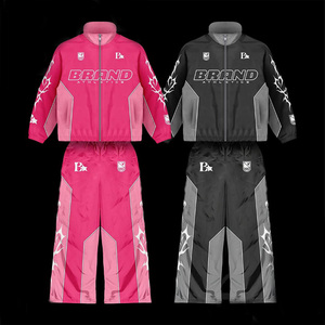 ชุดวอร์มไนลอนสีดำแบบกำหนดเอง เสื้อแจ็คเก็ตซิปแบบสวมใส่ได้ทั้งชายและหญิง ชุดวอร์มกีฬาแบบมีซิปสะท้อนแสง ชุดกันลม - Product Image 2