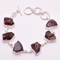 Bracelet à breloques fait main en argent sterling 925 avec pierres précieuses d'améthyste brute naturelle, cadeau de fête pour les passionnés de bijoux tendance unisexe