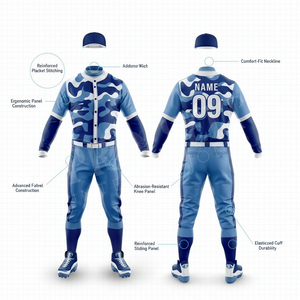 Factory Custom Baseball Uniform Set Lightweight Quick Dry Jersey Pants For League Practice Game Wear OEM Design Uniform - Product Image 2