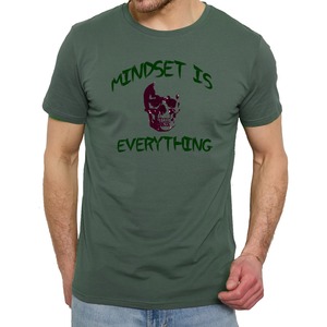 เสื้อยืดคอกลมผ้าฝ้ายโพลีเอสเตอร์สีดำเข้มทรงสลิมฟิตสำหรับผู้ชาย - Product Image 2