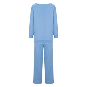 Conjunto informal de 2 piezas con logotipo personalizado para mujer, pantalones y sudadera con hombros caídos de gran tamaño, sudaderas con capucha en blanco al por mayor - Product Image 3