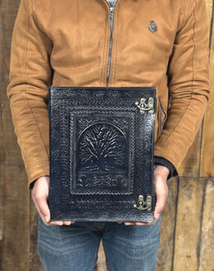Embossed Leather Journal, <b>Tree</b> of Life Design, Wedding Guest <b>Book</b>, Photo Album - Product Image 3