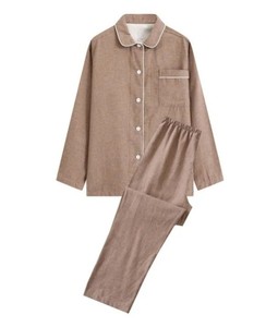 Ensemble de pyjama en tricot à manches longues pour homme, décontracté, deux pièces, séchage rapide, mélange polyester/coton, fermeture à cordon - Product Image 1