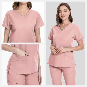 Customizable Comfortable Spandex Polyester Unisex Hospital Nurse <b>Scrubs</b> Uniform Short Sleeve Medical <b>Scrubs</b> <b>Sets</b> Canvas - Product Image 2