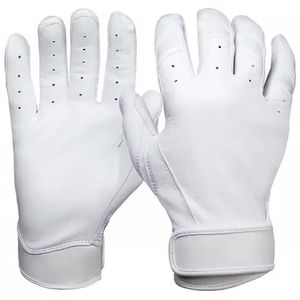Red White Lightweight Breathable Batting Gloves Microfiber Knit Fabric Durable Pull <b>Hook</b> Loop Closure Unisex Adult Right - Product Image 4