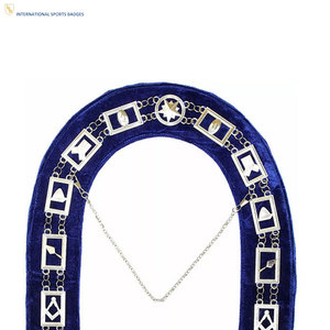 Luxury Style Personalized Embroidered Masonic Regalia Chain <b>Collar</b> with Safety Pin Customized Design and Premium Workmanship - Product Image 4