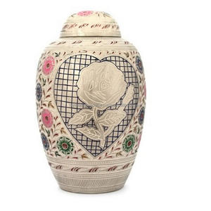 Urnas de cremación para adultos de cúpula superior de latón de alta calidad con hermoso diseño y urnas funerarias de metal con acabado multicolor - Product Image 5