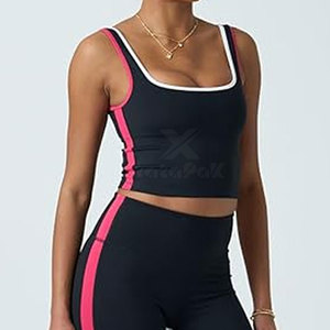 Conjunto de Yoga Transpirable para Mujer con Logotipo Personalizado, Ropa Deportiva de Gimnasio de 2 Piezas, Leggings y Sujetador Deportivo Sin Costuras de Cintura Alta - Product Image 1