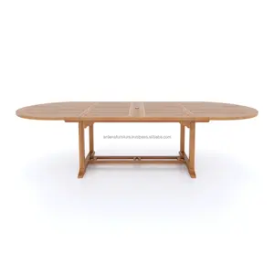 Ensemble de salle à manger ovale extérieure commerciale moderne mobilier de restaurant en bois massif pour Club Hotel Villa Hall - Product Image 2