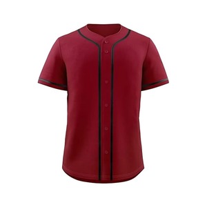 Custom Baseball Jersey Gradient Blue Pink Short Sleeve Button Front Unisex Adult Sport Apparel Breathable <b>Polyester</b> - Product Image 3