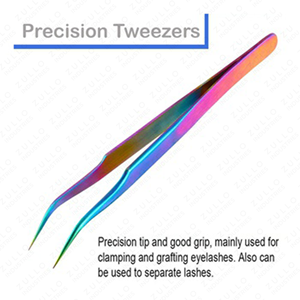 Colorful Fiber Tip Eyelash Tweezers Set Stainless Steel Precision Lash Extension <b>Tools</b> Wholesale Professional Kit - Product Image 3