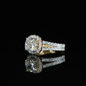 S925 Jewelry Popular Moissanite Wedding Ring Set 1ct Loose Moissanite Stone 14K <b>Solid</b> Gold Plated Jewelry - Product Image 3