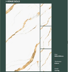 Baldosas de Porcelana con Aspecto de Piedra Natural, Mármol Pulido de Alto Brillo, Gran Formato 600x1200mm, Baldosas para Pared y Suelo, Piedra Sinterizada - Product Image 2