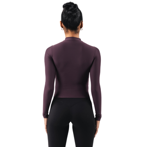 Camiseta de Manga Larga con Cuello Alto de Doble Capa para Mujer, Ajuste Elástico, Tela Suave, Ropa Deportiva para Uso Diario, Ropa de Gimnasio - Product Image 4