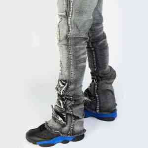 Jeans décontractés pour hommes, coupe droite, vente en gros, 100% coton denim, marron et noir, coupe-vent, respirant, été, automne - Product Image 5