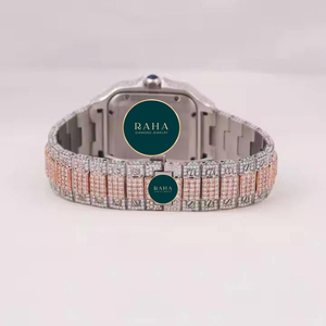 Luxury Unisex Stainless Steel <b>Watch</b> Diamond Bezel Glass 41MM Analog Mechanical Movement Butterfly <b>Clasp</b> Water Resistant - Product Image 2