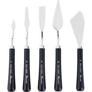 Set di 5 Spatole in Acciaio Inossidabile Altamente Flessibili (3143 44 46 51) per Pittura Artistica con Manico in Legno - Product Image 1
