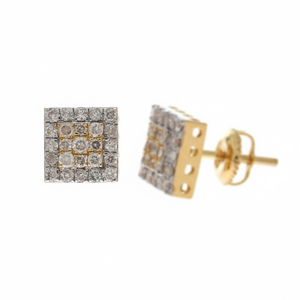 0.81 Ct Natural Round Cut Diamond Cluster <b>Stud</b> <b>Earrings</b> 10k Yellow Gold <b>Fine</b> Jewelry for Women - Product Image 2