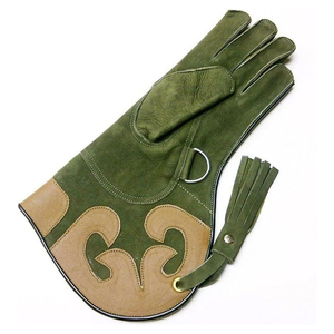Guantes de Cetrería de Cuero Vacuno con Logotipo Personalizado, Guantelete de Entrenamiento Duradero, Guantes Resistentes a Arañazos para Manipulación de Mascotas - Product Image 1