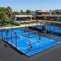 Terrain de padel panoramique professionnel pour l'intérieur et l'extérieur, ensemble complet, structure en acier, verre trempé, fabrication directe, OEM