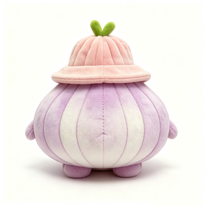 customized Onion plush with arms and legs,Onion plush with pink bucket <b>hat</b>,Soft onion pillow plush,<b>Purple</b> and white onion - Product Image 3