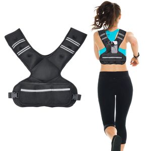 Gilet lesté réglable 20-32 lb avec 6 poids en sable de fer, bande réfléchissante, ensemble d'exercices corporels incluant des poids de 10 kg et 30 kg - Product Image 6