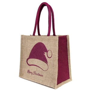 Bolsa de yute negra natural reutilizable con logotipo personalizado al por mayor, bolsas de mano con asas fuertes - Product Image 6