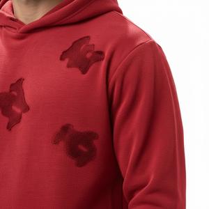 Sudadera con Capucha Oversize de Corte Cuadrado con Bordado de Corazones en Toda la Superficie para Hombre, Sudadera de Algodón de Alto Gramaje Estilo Box Fit - Product Image 6