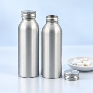 Bouteille de boisson en aluminium brossé 99,7 % pur avec bouchon à vis ROPP, conception de marque personnalisée, impression offset - Product Image 2