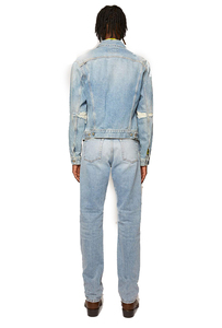 ผู้ผลิต OEM เสื้อผ้าเดนิมผู้ชาย เสื้อแจ็คเก็ตเดนิมแขนยาว เสื้อผ้าลำลองสไตล์สตรีท แจ็คเก็ตยีนส์ติดกระดุมแบบดิสเทรสสำหรับผู้ชาย - Product Image 5