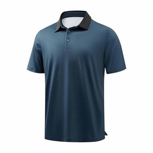 Men's Black Dot Print Polo <b>Shirt</b> Short Sleeve Breathable Regular Fit Summer Casual Top - Product Image 3