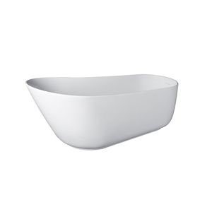 Vasca da bagno ovale in pietra a superficie solida da 67 pollici con vasche da bagno a trabocco - Product Image 6