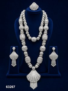 Juego de Joyería de Aleación Chapada en Oro de 24K con Circones, Collar y Pendientes con Borlas, Moderno, para Mujer, para Boda, A-63262 - Product Image 6