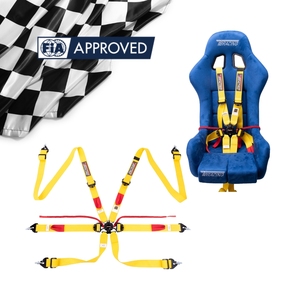เข็มขัดนิรภัยสำหรับแข่งรถ FIA Certified SPORT PLUS 3 แบบ 6 จุด พร้อมระบบปรับแบบดึงลง สำหรับนักแข่งมืออาชีพ - Product Image 2