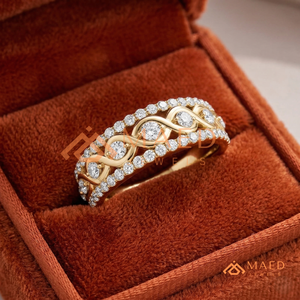 14K Yellow Gold Over <b>Silver</b> Infinity Diamond <b>Ring</b> – Braided Wedding Band for Women Yellow Gold Vermeil Infinity <b>Cross</b>-Over <b>Ring</b> - Product Image 2