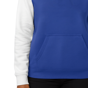 Sudaderas con Capucha Personalizadas con Logotipos, Azules y Blancas, de Manga Raglán, para Hermandades, de Algodón y Felpa, Informales, para Otoño, Corte Regular, con Bolsillos - Product Image 3