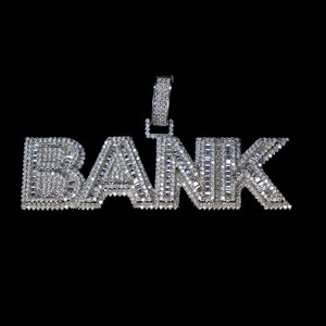 Colgante de Diamantes Certificados IGI, Plata S925, Nombre Personalizado, Diamantes VVS Baguette, Estilo Hip Hop, Unisex, para Fiesta - Product Image 2