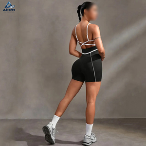 Body Deportivo Negro de Alta Elasticidad para Mujer, Sin Mangas, con Tirantes Cruzados y Detalles Blancos, Cómodo y con Soporte para Yoga - Product Image 4