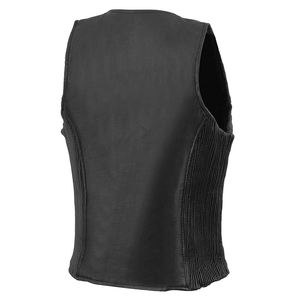 Chaleco de Motociclista de Cuero Vacuno para Mujer, Fabricado con Cuero de Primera Calidad, Chaleco de Motociclista Clásico de Cuero Vacuno para Mujer - Product Image 2
