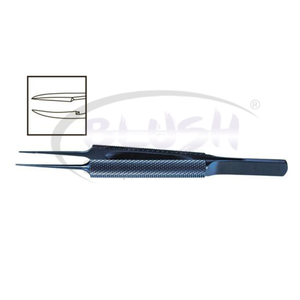 Catalano Tying Forceps V-Groove 0.5mm Straight Titanium Ophthalmic Suturing Microsurgical <b>Instrument</b> By Blush <b>Surgical</b> - Product Image 1