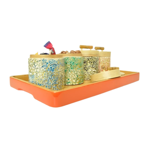 Boîtes en nacre, boîte en nacre avec couvercle en bambou, design craquelé, conteneur en coquille naturelle incrustée, rangement intérieur de luxe - Product Image 3
